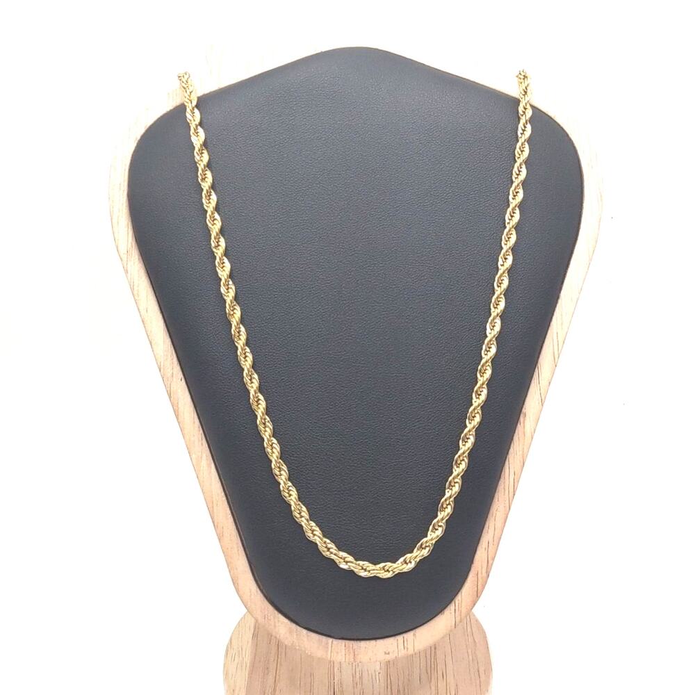 18k Gold Plated Necklace Diamond Cut Rope Chain Fashion Jewelry Birthday Gift